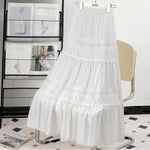 Design-focused Lace-panelled Tiered Skirt