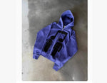 Printed Zip-Up Hoodie Loose-Fit Sweatshirt