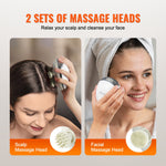 Electric Scalp Massager With Heat, Rechargeable Heated Head Massager, IPX7 Waterproof | Portable Kneading Scalp Scratcher With 8 Removable Massage Head For Hair Growth, Deep Clean, Stress Relax
