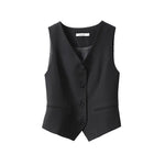 Womens Solid-color Versatile Blazer Vest