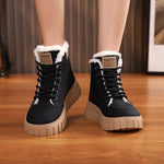 Womens High-top, Fleece-lined Dr Martensstyle Boots, Thick-soled And Casual