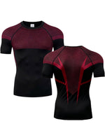 Men Mesh Back Compression T Shirt Short Sleeve Quick Dry Breathable Gym Workout Tops Athletic Running Fitness Undershirt Stretch Sports Base Layer Tee
