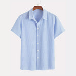 Mens American-Style Retro Plaid Short-Sleeve Shirt