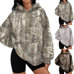 Branch-pattern Print Loose-fit Sweatshirt With A Hood