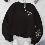 Round-neck Casual Sweatshirt Womens Trendy Round-neck Style