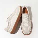 Low-top Casual Shoes With Cowhide And Linen Patchwork