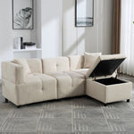 80 Sectional Sofa Couch With Removable Storage Ottoman, Fabric Sofa For Living Room Apartment, L-Shaped Sofa With 2 Pillows For Home Apartment Office Living Room