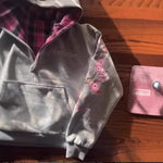 American-style Trendy Vintage Letter-embroidered Patchwork Reversible Loose-fit Hooded Jacket Hoodie