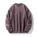 Suede-look Solid-color Casual Hoodie For Men