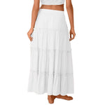 Ruffled Long A-line Double-layered Lined Beach Skirt