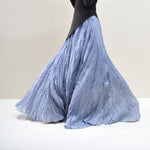 Ruffled Forest Girl Style Traditional Chinese Inspired Cotton Linen A Line Maxi Skirt
