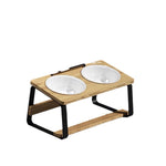 Ceramic Double Bowl Pet Water Feeding Bowl Protect Cervical Spine Cat Food Holder