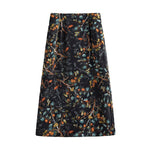Retro Light-luxury Elegant High-waisted Floral-print Skirt