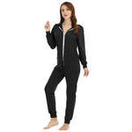 Womens Fashionable Hooded Jumpsuit Loungewear