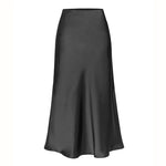 Figure-flattering,And Minimalist Silk-acetate Satin Midi Skirt