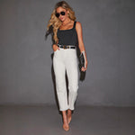 Plus-size Womens White Mid-rise Straight-leg Jeans