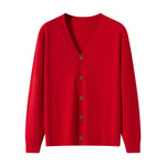 V-neck Knitted Cardigan Coat Men's Andy Velvet Long Sleeve