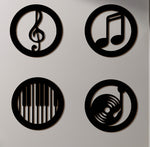Black Music Notes Wooden Wall Home Decor