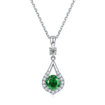 S925 Sterling Silver Teardrop Halo Necklace, 1ct D-VVS1 Moissanite & Lab-Grown Gems, Platinum Plated 1.7g With GRA Certificate Gift Box