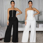 Womens Sexy Strapless Backless Jumpsuit