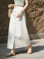 White High-end Linen Skirt For Women