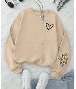 Round-neck Casual Sweatshirt Womens Trendy Round-neck Style