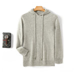 Hooded Solid-color Knitted Hoodie Sweater
