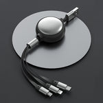 3 In1 USB Cable Micro USB Type C Cable 3 In 1 2.4A Retractable USB C Charging Cable