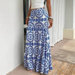 All-over Print Casual Loose-fitting Low-rise Skirt