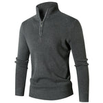 Mens Minimalist Casual Half-zip Turtleneck Sweater