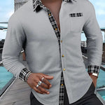 Color-block Printed Fashionable Loose-fit Shirt
