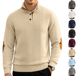 Mens Jacquard Crew-neck Long-sleeve Sweater
