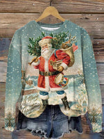 Womens Crew-Neck Pullover Casual Sweatshirt With 3D Hooded Print