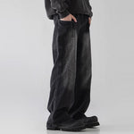Mens Straight Leg Loose Fit Wide Leg Jeans