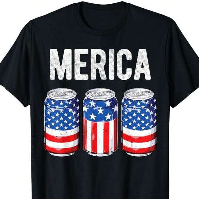 Beer American Flag 4th Of July Merica USA Men Women Drinking