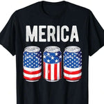 Beer American Flag 4th Of July Merica USA Men Women Drinking