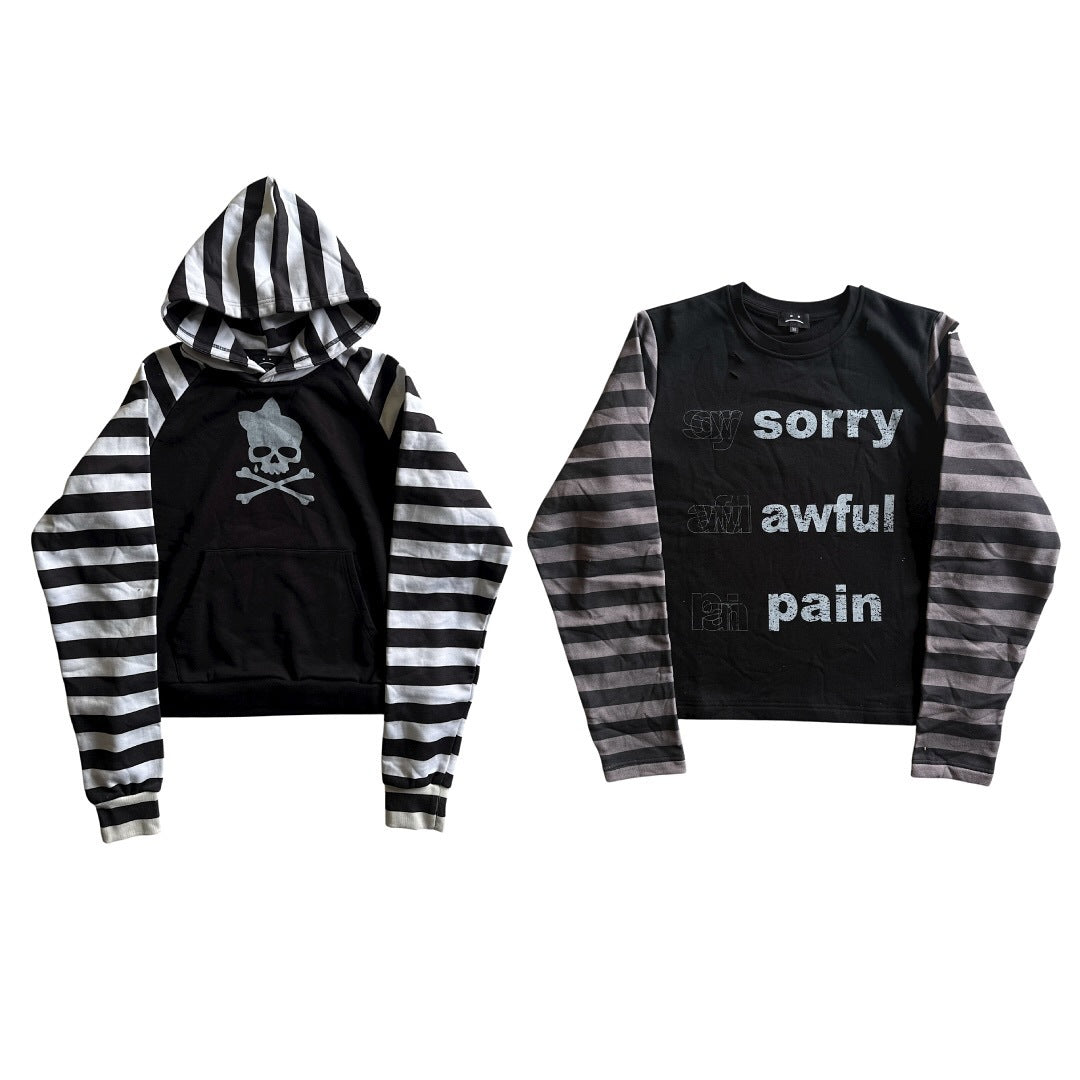 Long-sleeve Crewneck Striped Sweatshirt