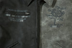Men's Cross Print Loose Leather Jacket