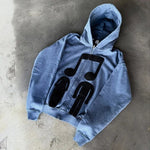 Printed Zip-Up Hoodie Loose-Fit Sweatshirt