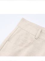 High-waisted Slimming Cotton-linen Dress For Women