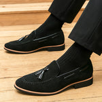 Men's Low Cut Casual And Fashionable Youth Frosted Leather Bean Shoes