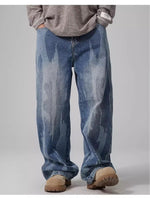 American-style Relaxed Straight-leg Washed Denim Jeans