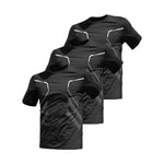 Mens Three-Piece Ice-Silk Quick-Drying Sports Short-Sleeve Top Set