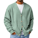 Mens Casual Loose-fit Long-sleeve Knitted Cardigan