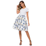 Digital-print Womens Midi Skirt