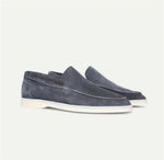 One-pedal Driving Flat Shoes With Frosted Suede