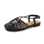 Summer New Flat-bottom Cross-strap Fashionable Soft-soled Closed-toe Shoes
