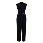 Sleeveless Blazer-collar Jumpsuit Chic And Stylish