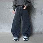 American-style Streetwear Hip-hop Distressed Wide-leg Jeans