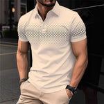 Mens Minimalist Casual Button-down Plaid-print Polo Shirt